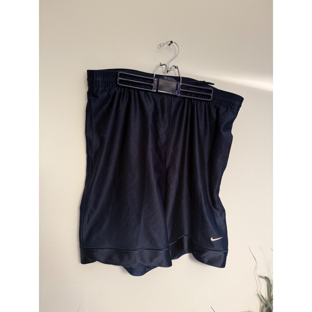 Vintage Nike Mens Basketball Shorts Navy Blue Mesh Elastic Waist Athletic Size M